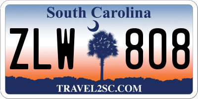 SC license plate ZLW808