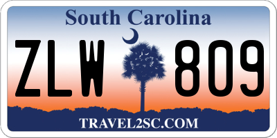 SC license plate ZLW809