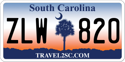 SC license plate ZLW820