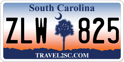 SC license plate ZLW825