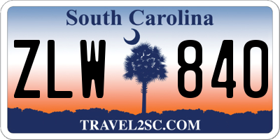SC license plate ZLW840