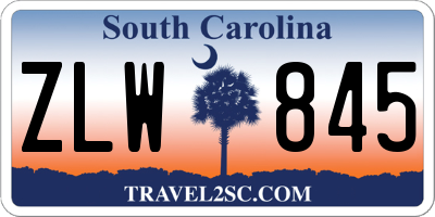 SC license plate ZLW845