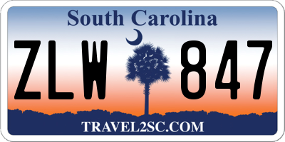 SC license plate ZLW847