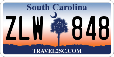 SC license plate ZLW848