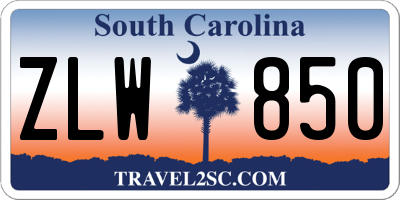 SC license plate ZLW850