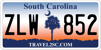 SC license plate ZLW852