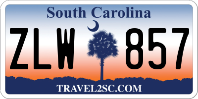 SC license plate ZLW857