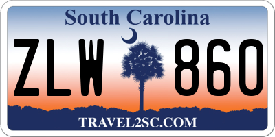 SC license plate ZLW860