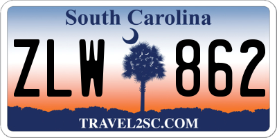 SC license plate ZLW862