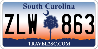 SC license plate ZLW863