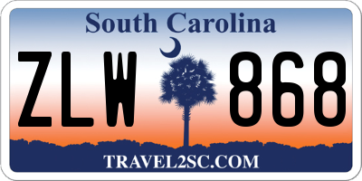 SC license plate ZLW868