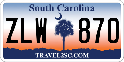 SC license plate ZLW870