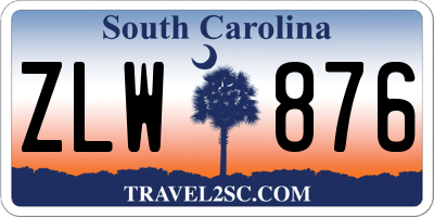 SC license plate ZLW876