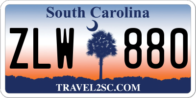 SC license plate ZLW880