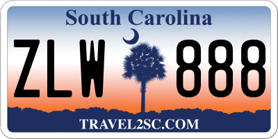 SC license plate ZLW888