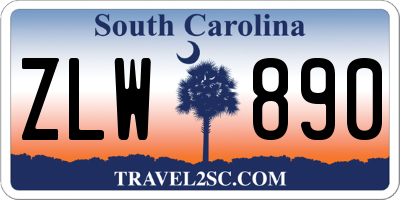 SC license plate ZLW890