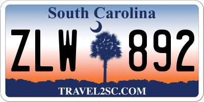 SC license plate ZLW892