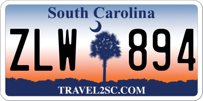 SC license plate ZLW894