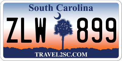 SC license plate ZLW899
