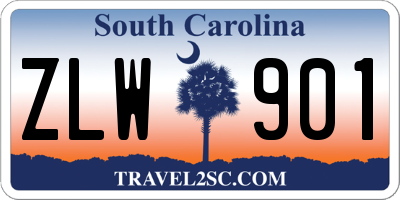 SC license plate ZLW901