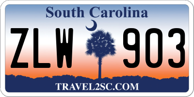 SC license plate ZLW903