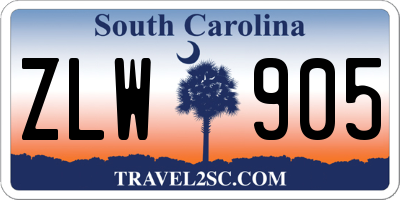 SC license plate ZLW905
