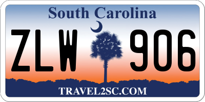SC license plate ZLW906