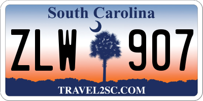SC license plate ZLW907
