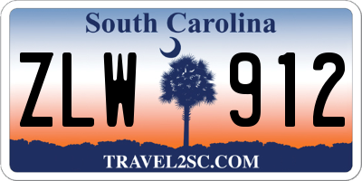 SC license plate ZLW912