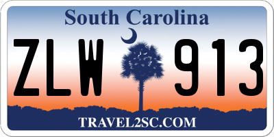 SC license plate ZLW913