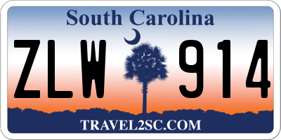 SC license plate ZLW914