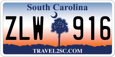 SC license plate ZLW916