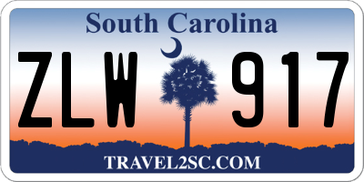 SC license plate ZLW917