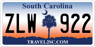 SC license plate ZLW922