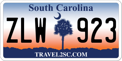SC license plate ZLW923