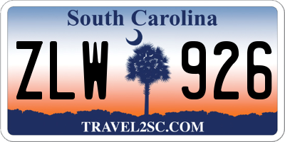 SC license plate ZLW926
