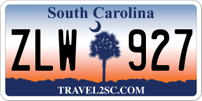 SC license plate ZLW927