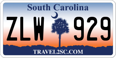 SC license plate ZLW929