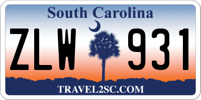 SC license plate ZLW931