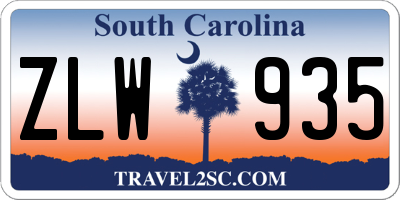SC license plate ZLW935