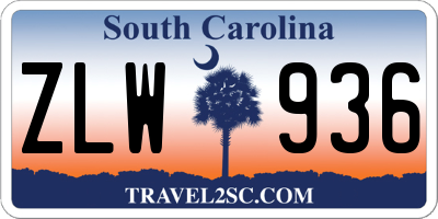 SC license plate ZLW936
