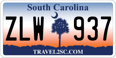 SC license plate ZLW937