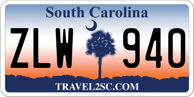 SC license plate ZLW940