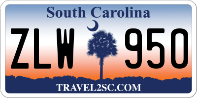 SC license plate ZLW950