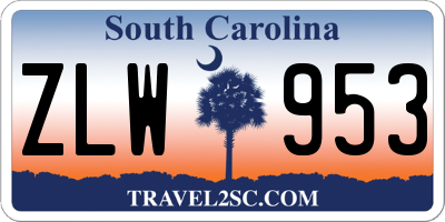 SC license plate ZLW953