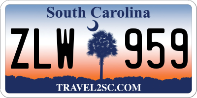 SC license plate ZLW959
