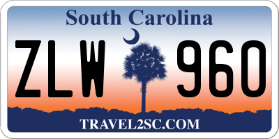 SC license plate ZLW960