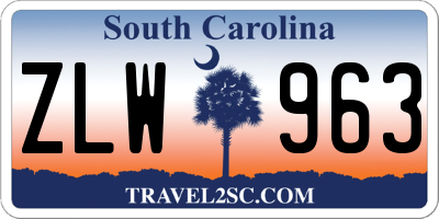 SC license plate ZLW963