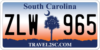 SC license plate ZLW965