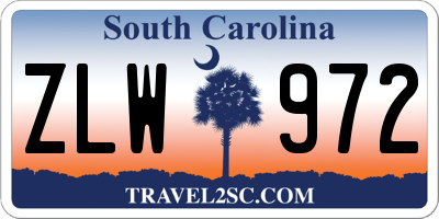 SC license plate ZLW972